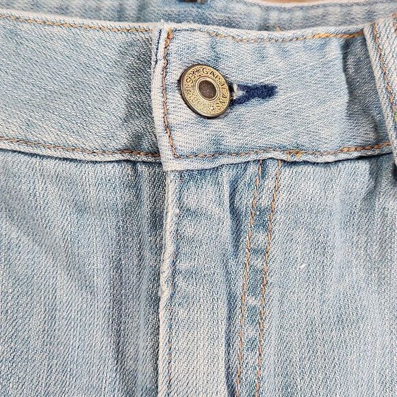 🐞Gap Blue Denim Raw Hemline Stretch Skirt Size 8 - Picture 5 of 11